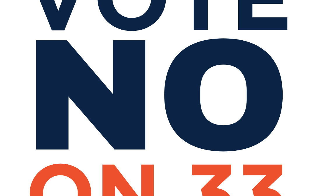 Help protect property rights – Vote NO on Prop 33!